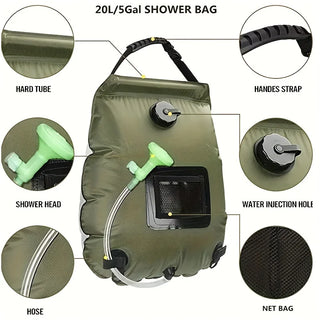 SolarRinse 20L Foldable Shower