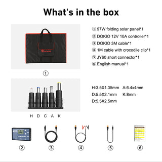 Dokio 18V Foldable Monocrystalline Solar Panel