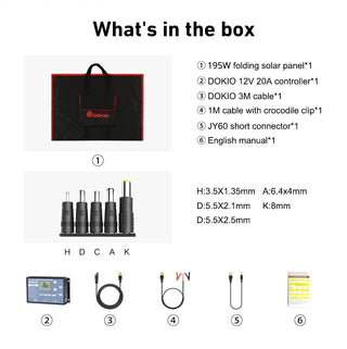 Dokio 18V Foldable Monocrystalline Solar Panel