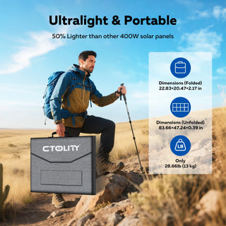 CTOLITY 400W Solar Panel for RV & Outdoor Use