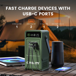 CTOLITY AP200L 192Wh Portable Power Station + 100W Solar Panel Kit