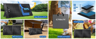CTOLITY SPC100 Portable Solar Panel for RV & Off-Grid